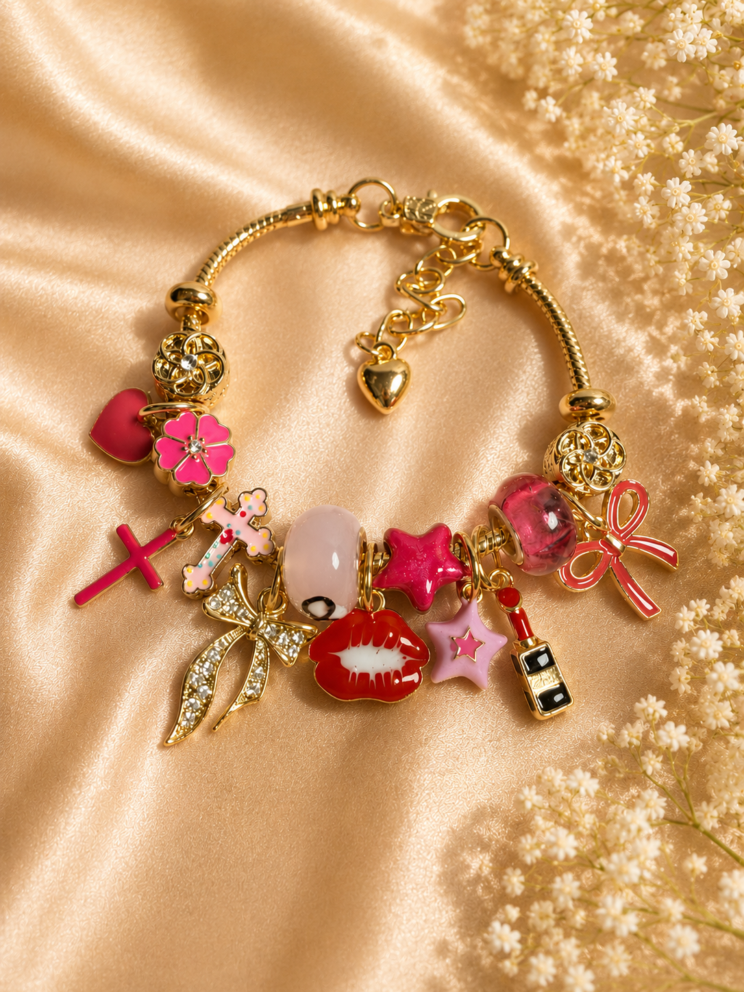 Pretty in Pink Charm Bracelet