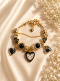 Midnight Heart Charm Bracelet