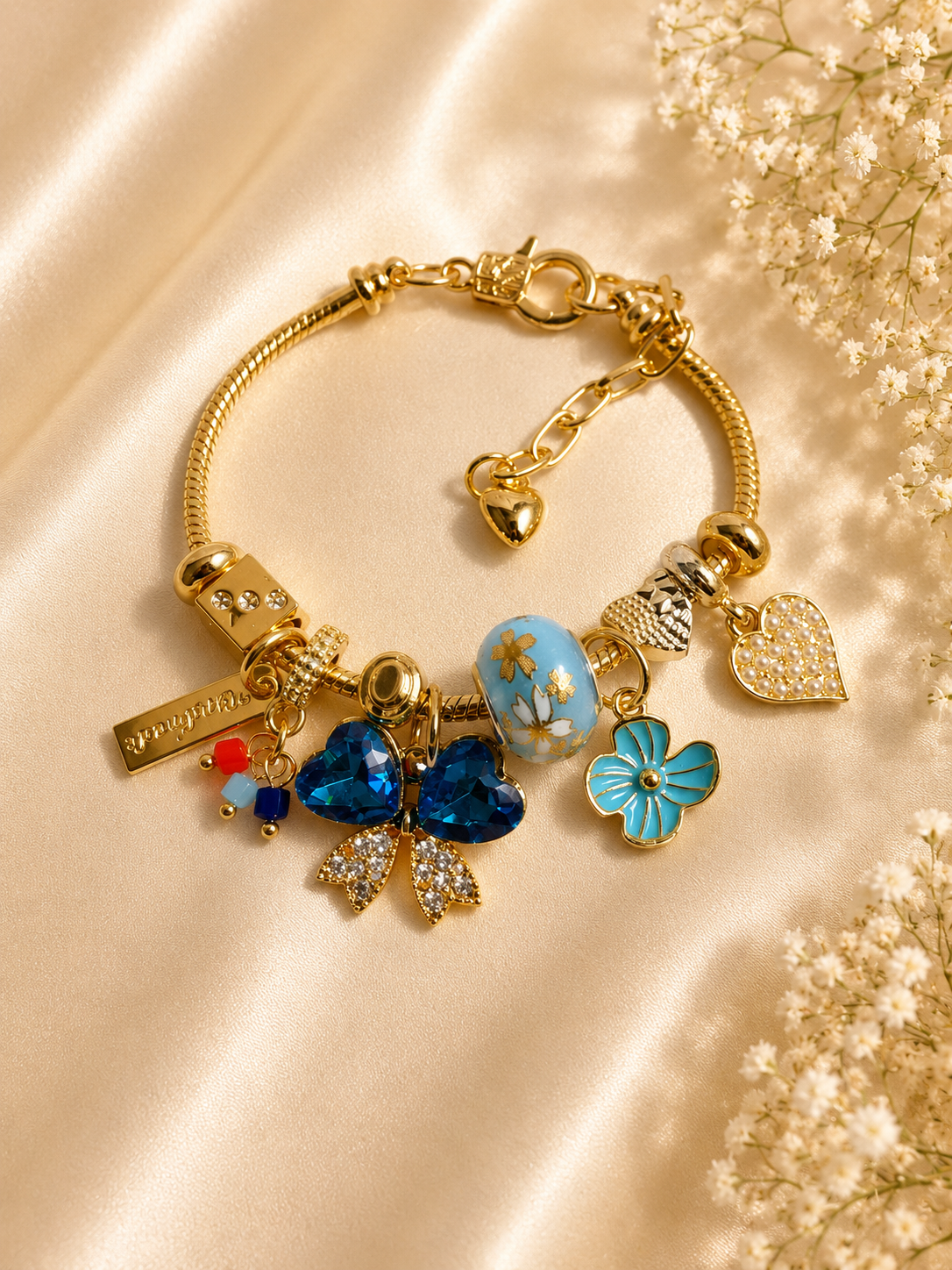 Blue Blossom Charm Bracelet