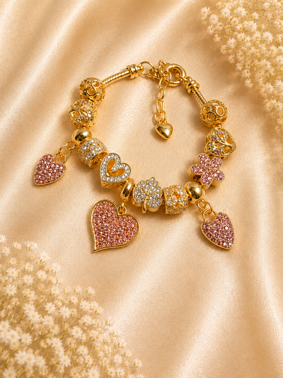 Blush Heart Charm Bracelet