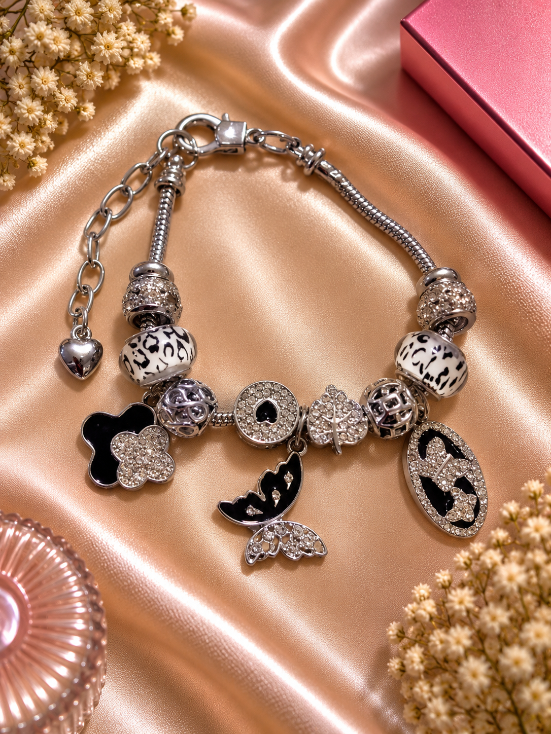 Black & Silver Butterfly Bracelet